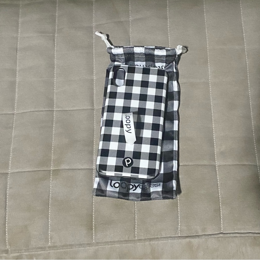 Loopy case iPhone X/XS White and Black Plaid